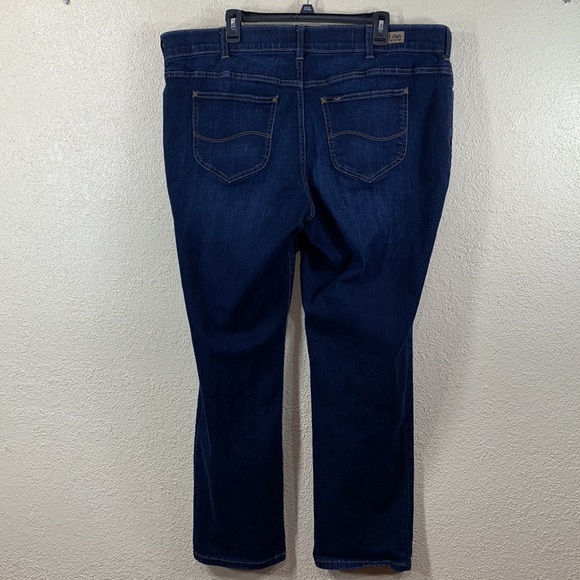 Lee Plus Denim Jeans Pants Blue Straight Leg Mid Rise Flex Motion 22W Me… - Picture 6 of 14